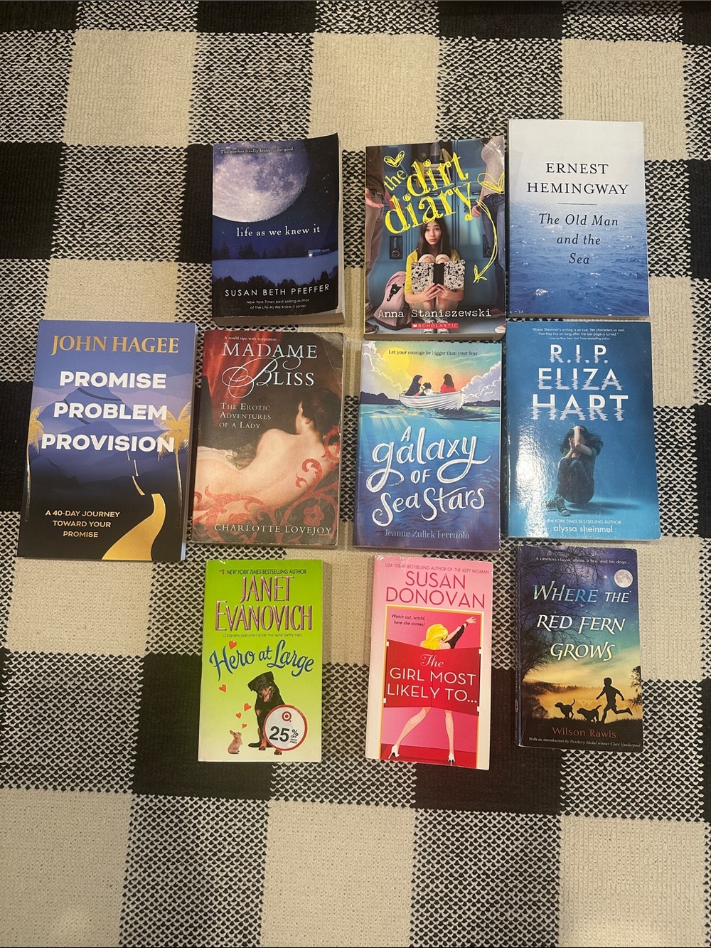 Assorted Romance & Fiction Paperback Book Lot - 10 books